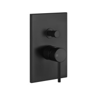 Gessi Emporio Via tortona внешние части для настенного смесителя на 2 выхода с переключателем ванна-душ, цвет: Black XL - Gidratop.ru изображение