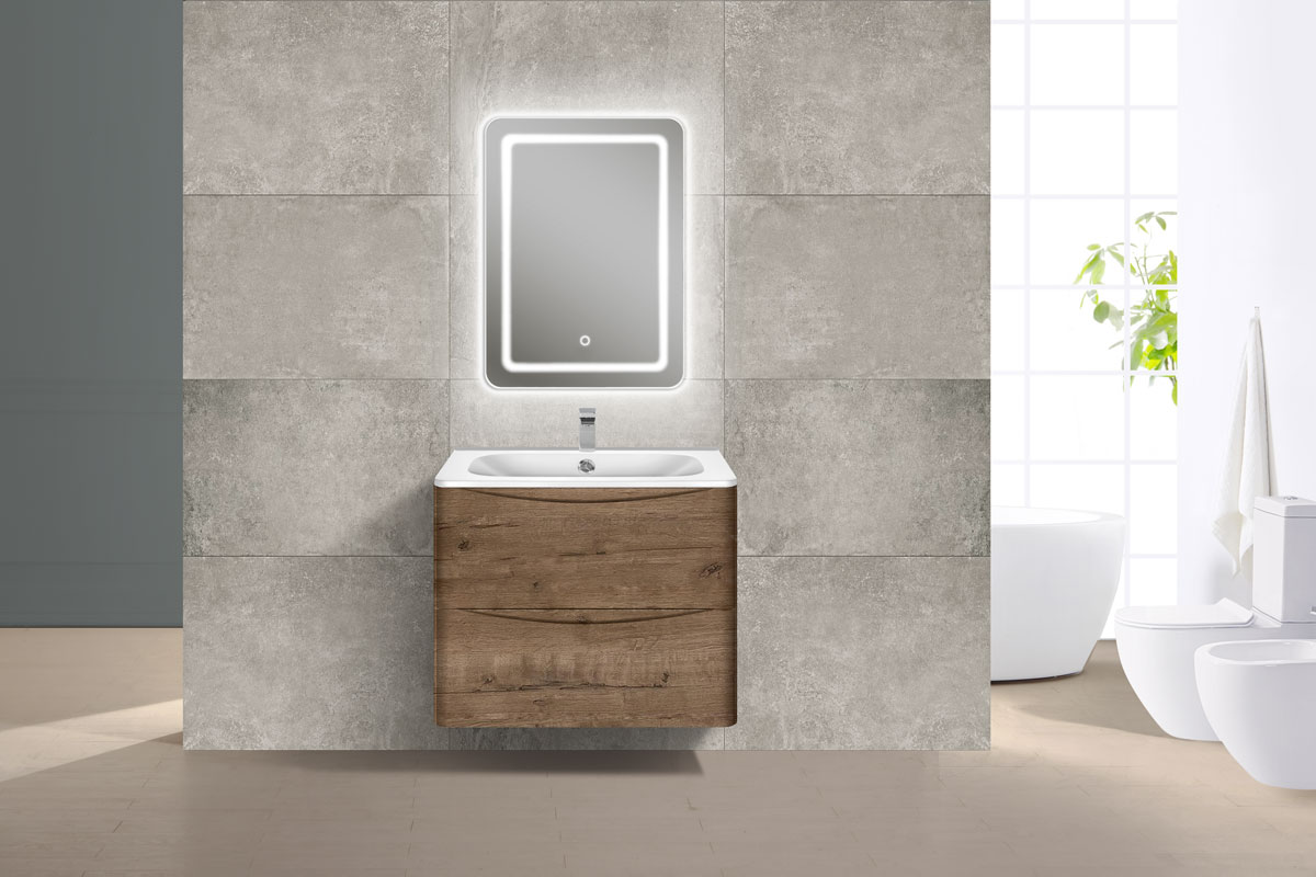 База под раковину Paola 600 подвесная, 2 выкатных ящика soft close, Beton - Gidratop.ru изображение