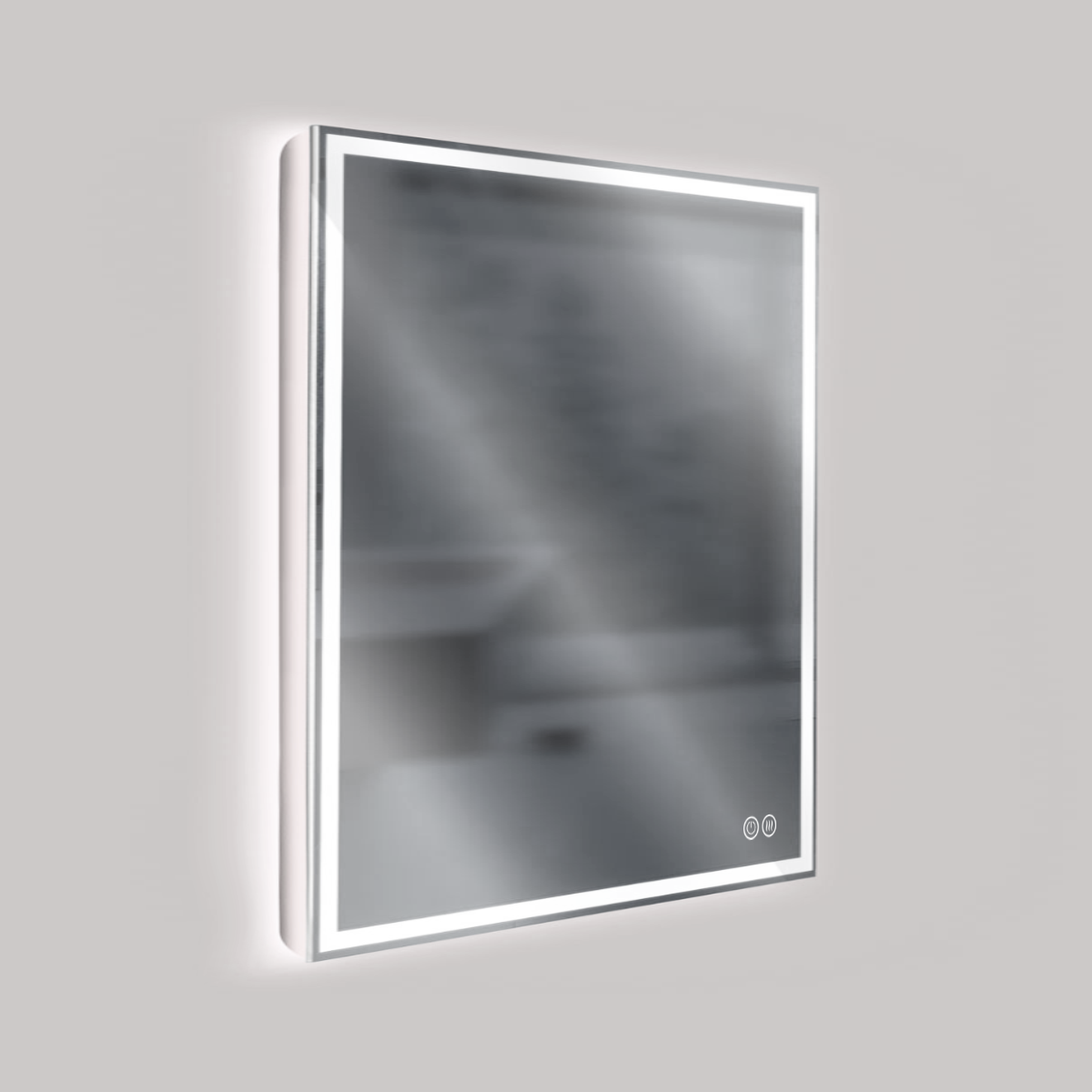 Зеркало LED VLM-3VN7007-2 700х700 c сенсорным выключателем и диммером, антизапотевание - Gidratop.ru изображение