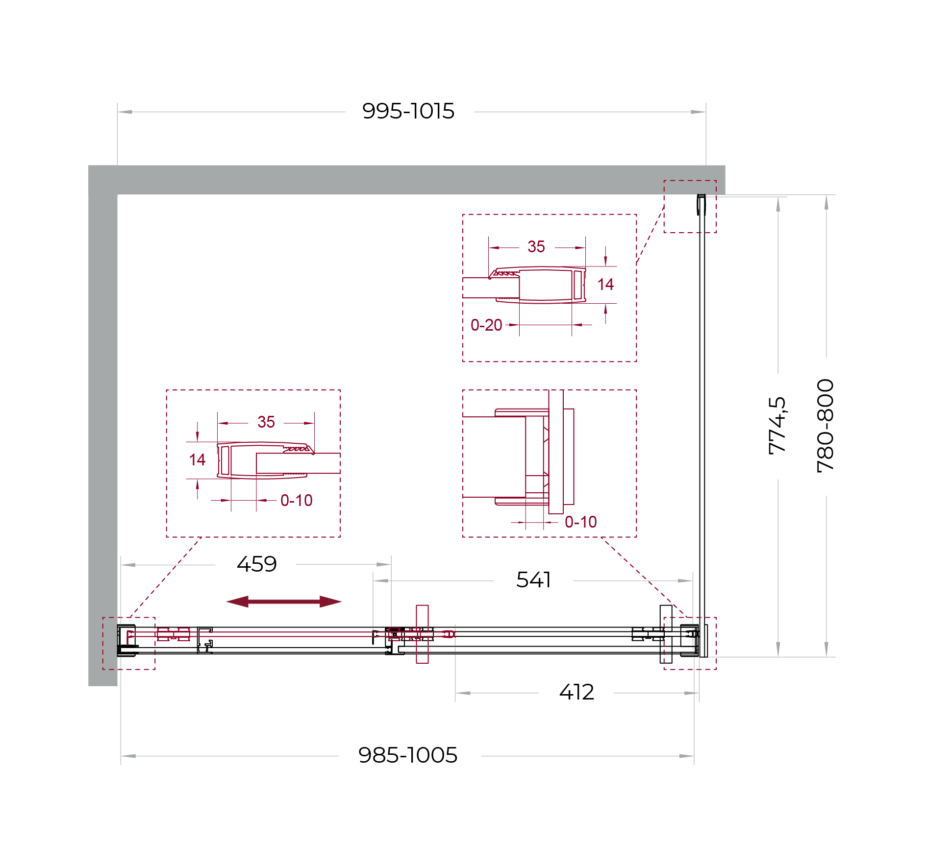 Душевой уголок BelBagno SOFT_CLOSE-1-AH-1-100/80-C-Cr - Gidratop.ru изображение
