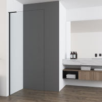 Душевая перегородка Walk-In VSW-7HA700CLB, 700*2000, черный матовый, стекло прозрачное - Gidratop.ru изображение