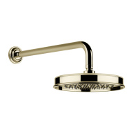 GESSI VENTI20 верхний душ Oslash;200 мм., с настенным держателем 389 мм., цвет Brass PVD - Gidratop.ru изображение