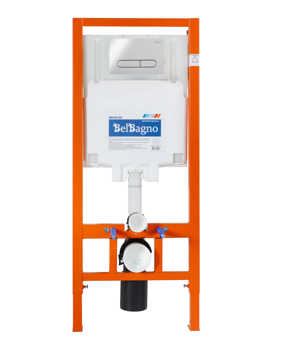 Комплект 4 в 1 Унитаз подвесной BelBagno SFERA-R BB046CHR с сиденьем BB2111SC + Система инсталляции для унитазов BelBagno BB002-80 с кнопкой смыва BB005-PR-CHROME - Gidratop.ru изображение