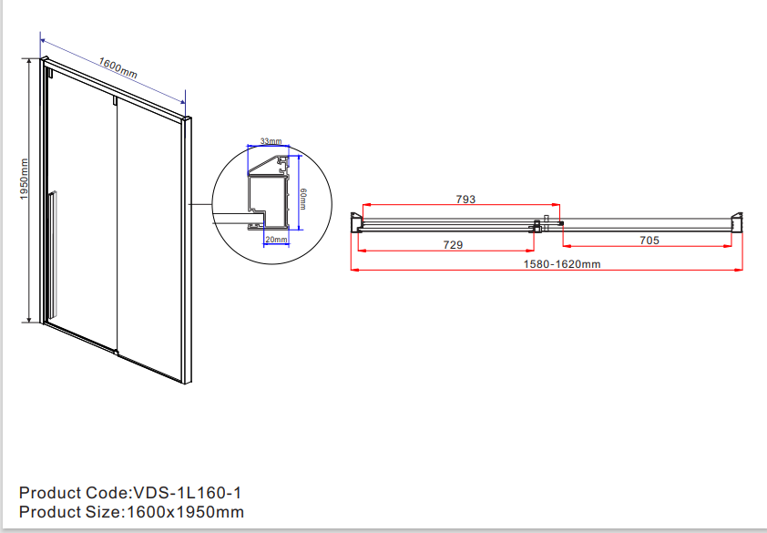 Душевая дверь Lugano VDS-1L150CL-1, 1500, хром, стекло прозрачное - Gidratop.ru изображение