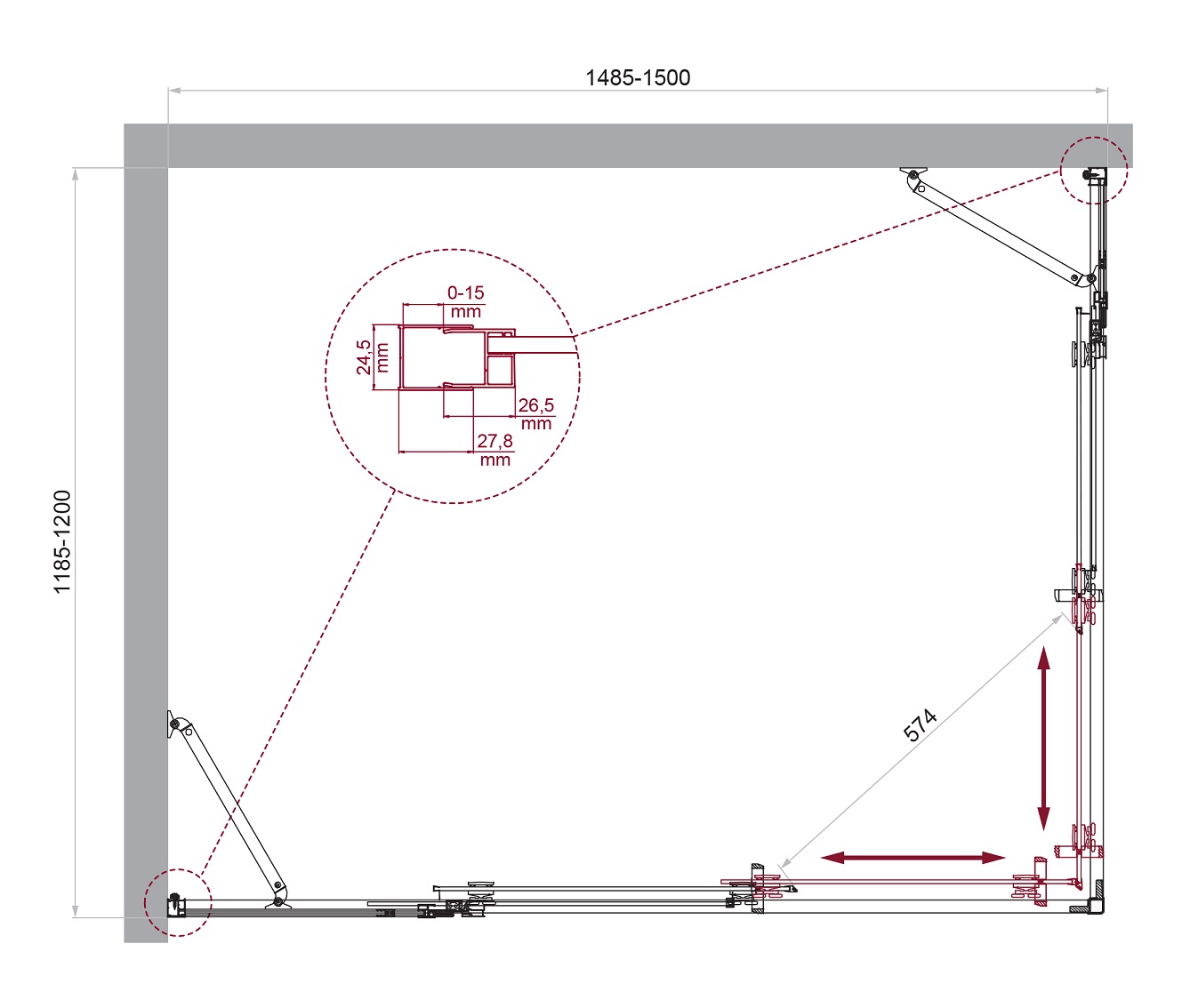 Душевой уголок BelBagno LUCE-AH-22-150/120-C-Cr - Gidratop.ru изображение