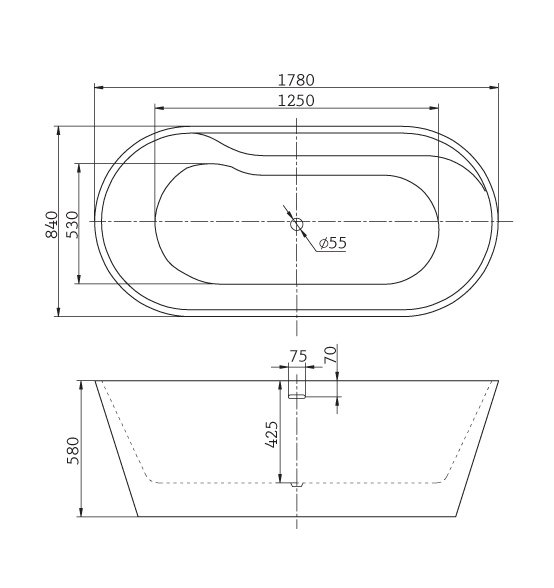 Акриловая ванна BELBAGNO BB14 - Gidratop.ru изображение