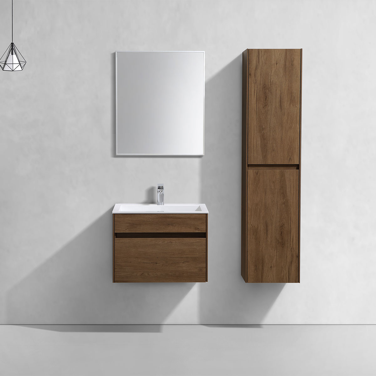 База под раковину Chiara 600 подвесная, 1 выкатной ящик soft-close, T.Oak - Gidratop.ru изображение