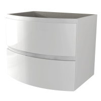 VAGUE База под раковину с двумя выдвижными ящиками 44220 Bianco lucido, 69x52x55 - Gidratop.ru изображение