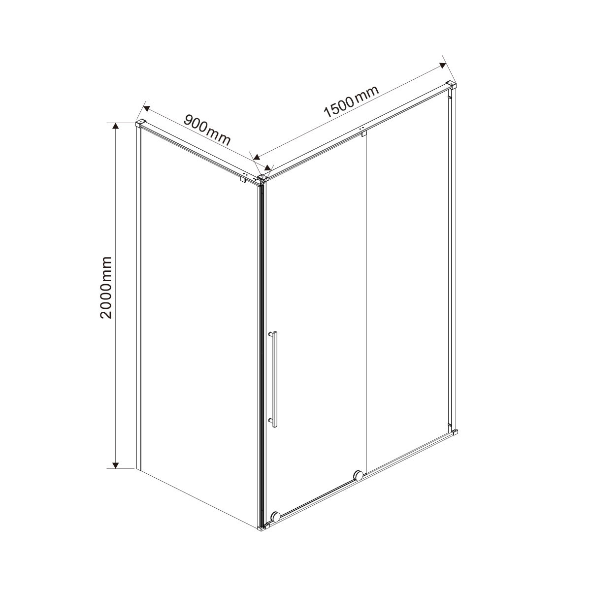 Душевой уголок Arno VSR-1A9015CL, 1500*900, хром, стекло прозрачное - Gidratop.ru изображение