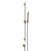 Gessi Anello штанга в комплекте с душевой лейкой, шланг 1,50 м и вывод воды, цвет Finox Brushed Nickel - Gidratop.ru изображение