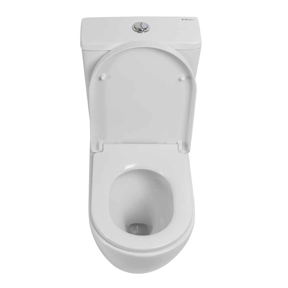 Унитаз-компакт безободковый со смывом TORNADO BelBagno SFERA-TOR BB2141CP-TOR/BB2141T/BB865SC - Gidratop.ru изображение