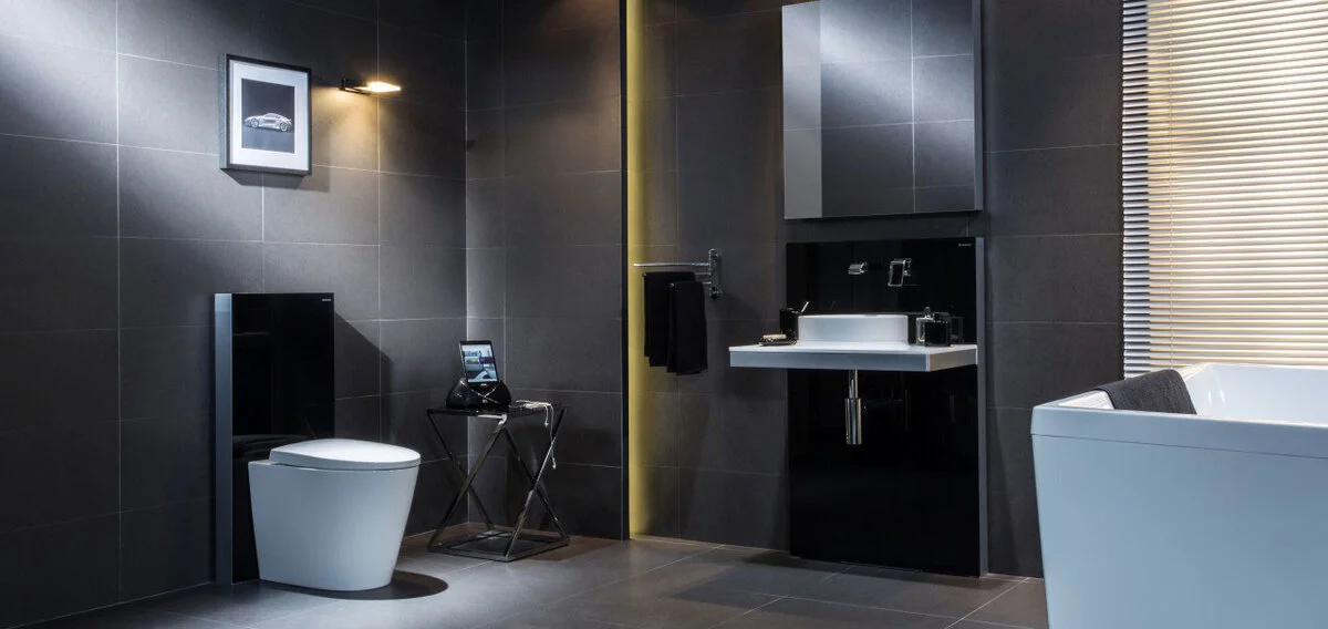 Сантехнический модуль Geberit Monolith Premium 131.001.SJ.1 для напольного унитаза, черный - Gidratop.ru изображение