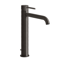 GESSI 316 смеситель для раковины на 1 отверстие, высокий, h=305мм, с донным клапаном, излив 156мм, цвет: brushed black metal pvd - Gidratop.ru изображение