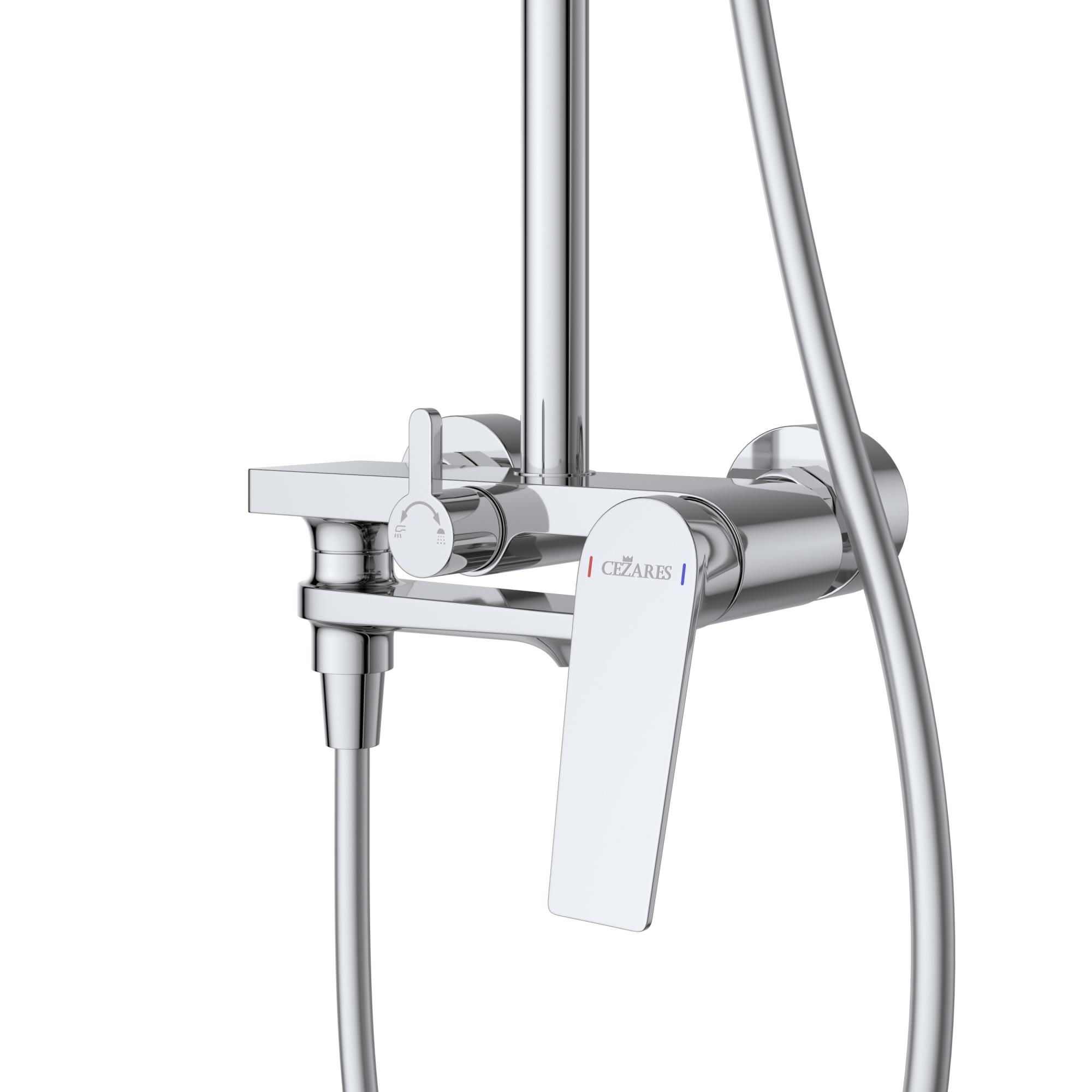 COMFORT-CVD-01 Душевая стойка со смесителем и изливом, хром - Gidratop.ru изображение