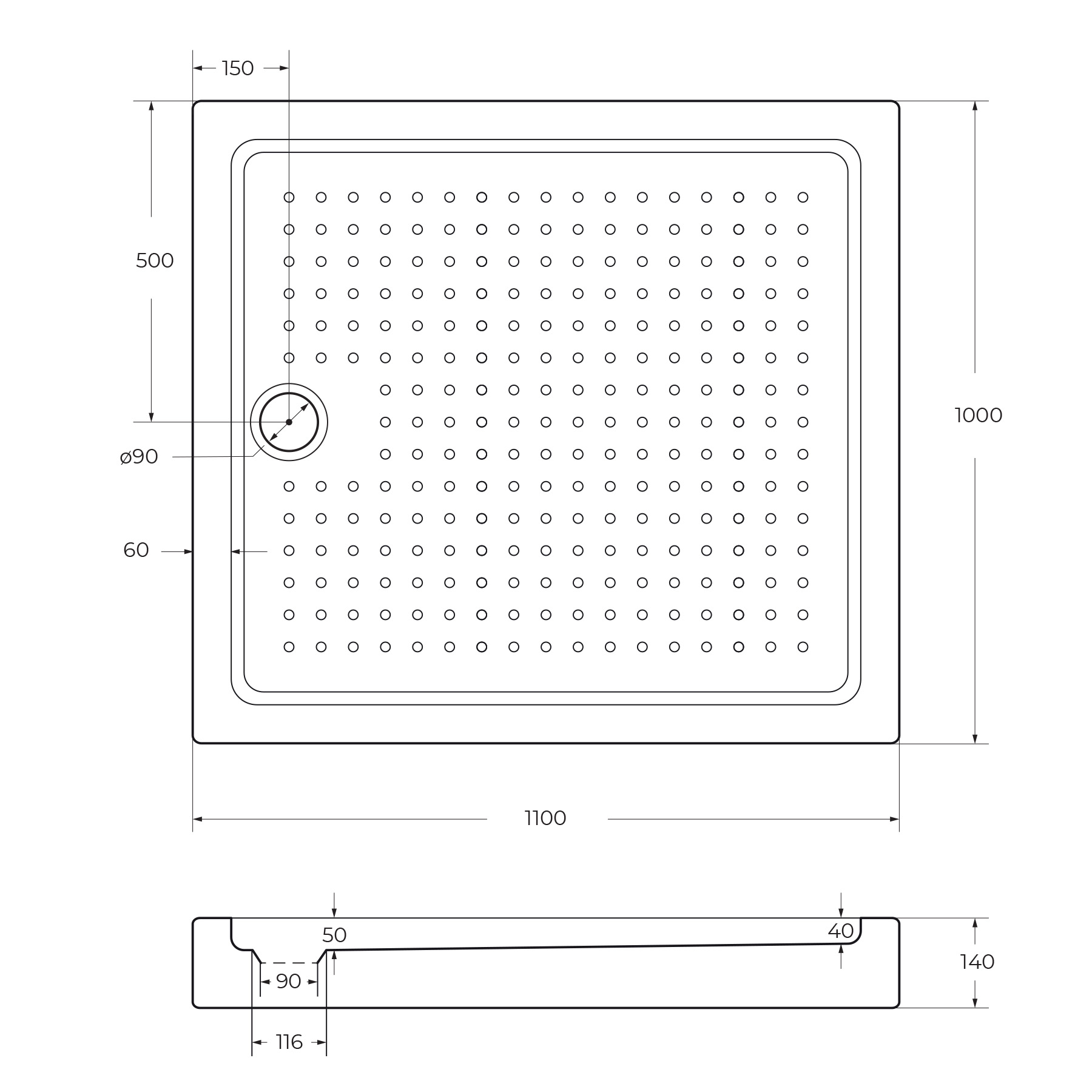 Акриловый поддон CEZARES TRAY-A-AH-110/100-15-W - Gidratop.ru изображение