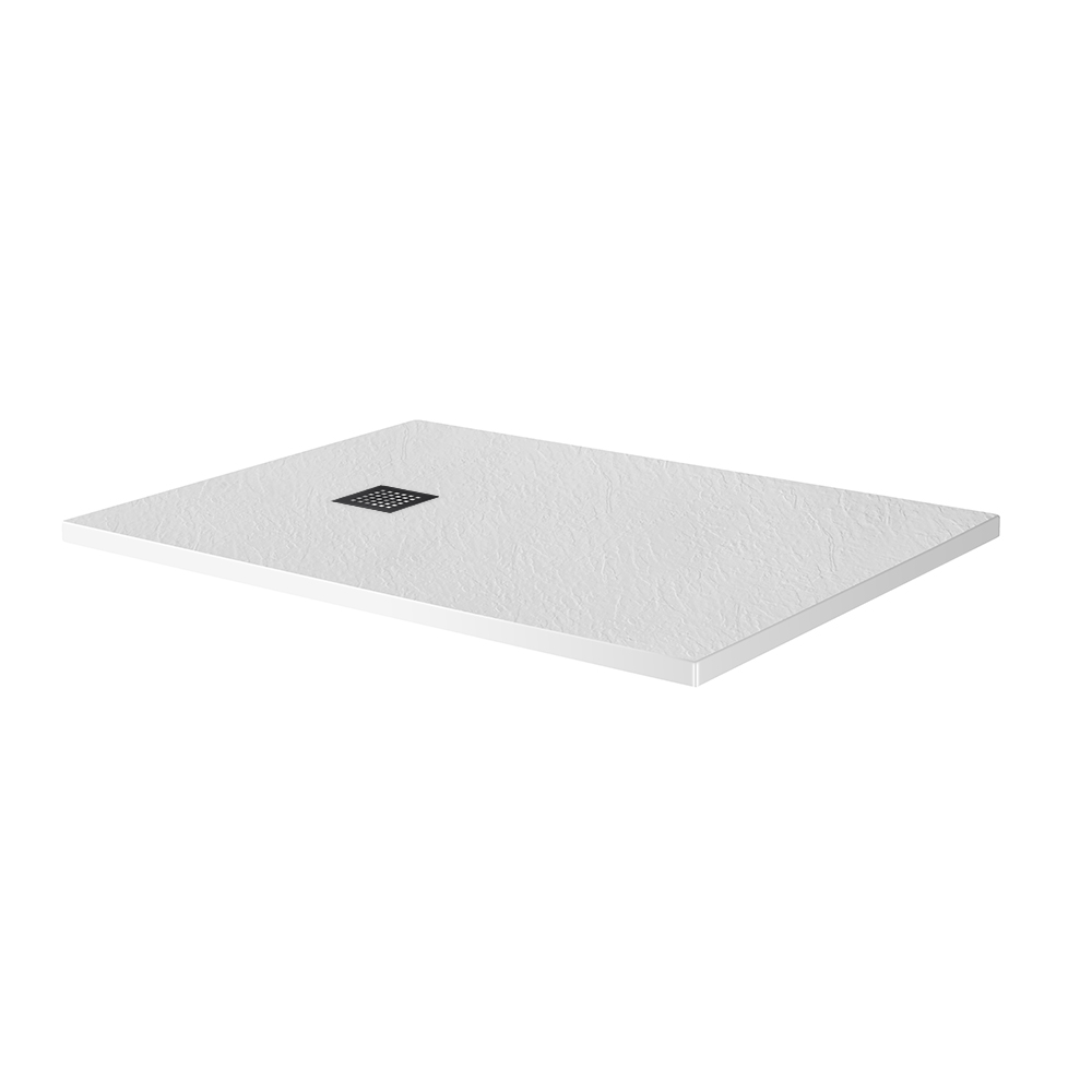 Душевой поддон из искусственного мрамора в комплекте с сифоном BelBagno UNO TRAY-MR-UNO-AH-120/80-35-W-CR - Gidratop.ru изображение