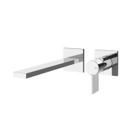GESSI  INVERSO RIGATO внешняя часть настенного смесителя для раковины, цвет: хром - Gidratop.ru изображение
