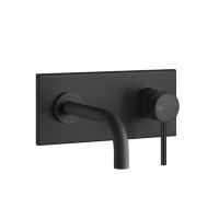 Gessi Emporio Via tortona внешняя часть для настенного смесителя с коротким изливом, без донного клапана, цвет: Black XL - Gidratop.ru изображение