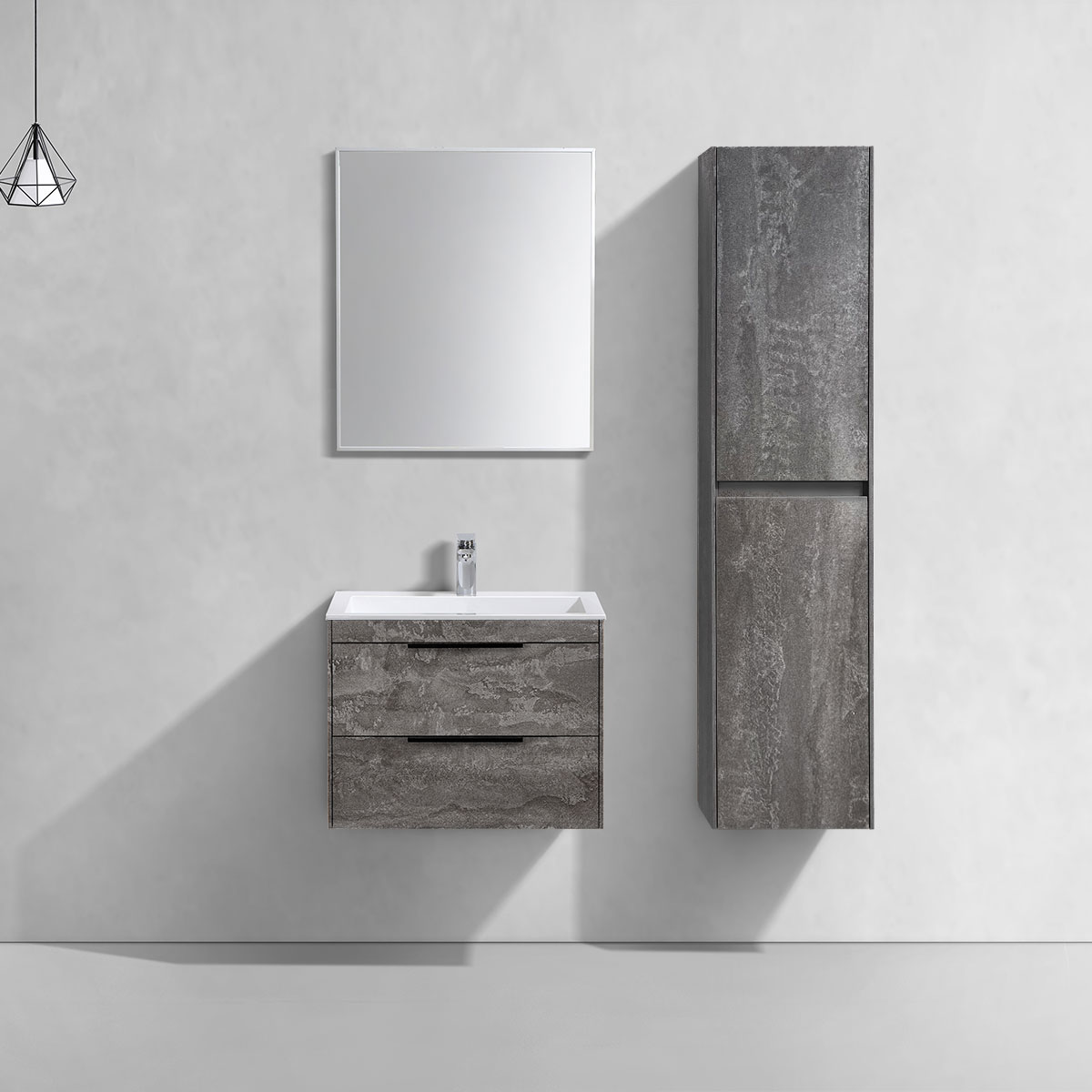 База под раковину Chiara 2D 600 подвесная, 2 выкатных ящика soft-close, G.Stone - Gidratop.ru изображение