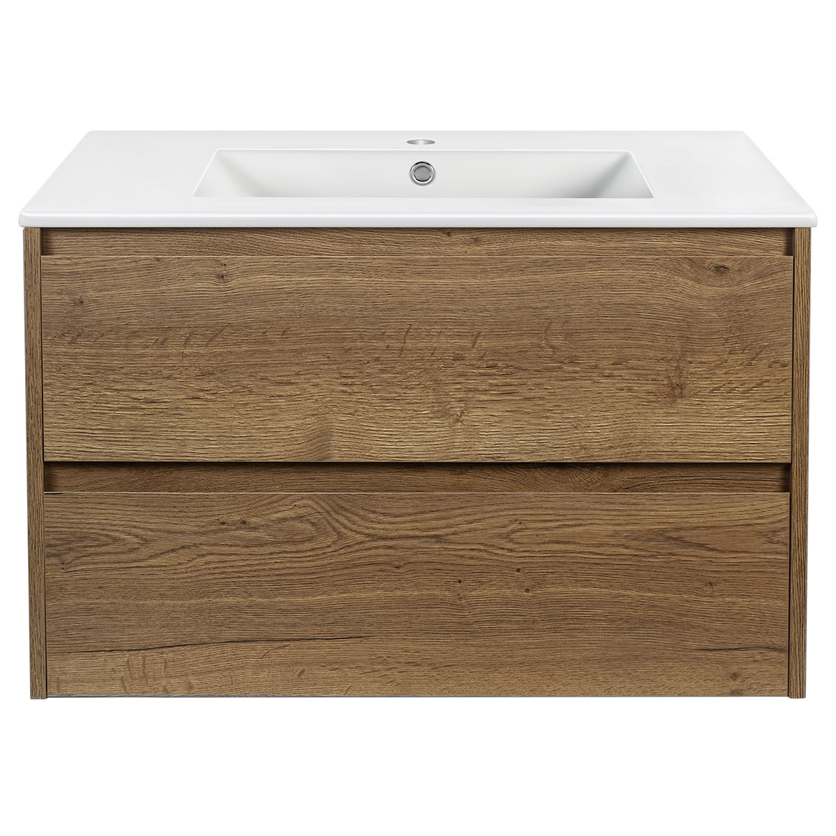 База под раковину Gio 800 подвесная, 2 выкатных ящика soft-close, T.Oak - Gidratop.ru изображение