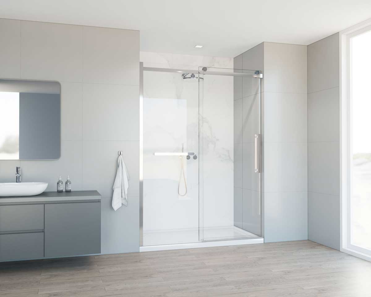 Душевая дверь Como Soft VDS-1CS150CL, 1500, хром, стекло прозрачное - Gidratop.ru изображение