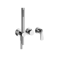 GESSI  VENTAGLIO внешняя часть настенного смесителя для душа на 2 выхода с ручным душем и перекл, цвет: хром - Gidratop.ru изображение