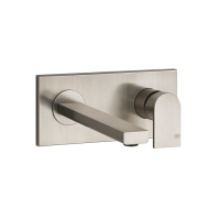 Gessi Emporio Via manzoni внешняя часть для настенного смесителя с коротким изливом, без донного клапана, цвет: Finox Brushed Nickel - Gidratop.ru изображение