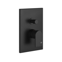 Gessi Emporio Via manzoni внешние части для настенного смесителя на 2 выхода с переключателем ванна-душ, цвет: Black XL - Gidratop.ru изображение