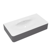 Раковина Caprise VCB-4CA100MWG, Corian, цвет белый матовый + серый матовый - Gidratop.ru изображение