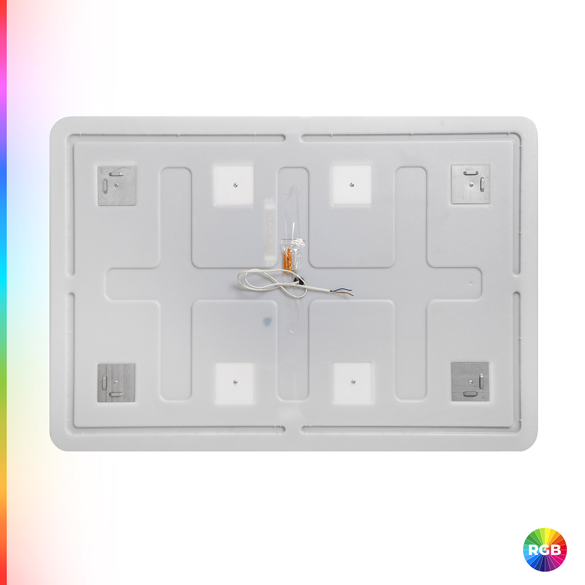 MULTICOLORE Зеркало со встроенной разноцветной подсветкой RGB и сенсорным выключателем CZR-SPC-MC-1000-800-RGB-TCH, 12V, 220-240V, 1000x800x30 - Gidratop.ru изображение