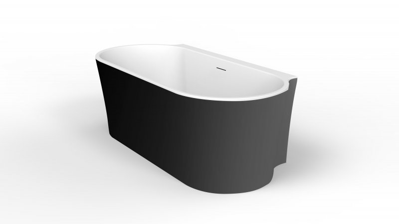 Акриловая ванна BELBAGNO BB409-1700-800-W/NM Белая матовая внутри, черная матовая снаружи - Gidratop.ru изображение