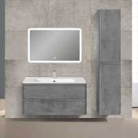 База под раковину Vico 1000 подвесная, 2 выкатных ящика soft close, Beton - Gidratop.ru изображение