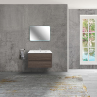 База под раковину Gio 800 подвесная, 2 выкатных ящика soft-close, R.Oak - Gidratop.ru изображение