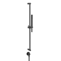 GESSI 316 штанга в комплекте с душевой лейкой с легкой очисткой, шланг 1,50 м, вывод воды из стены, цвет Black XL - Gidratop.ru изображение