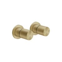 Gessi Habito внешная часть встраиваемого  смесителя для душа на 2 позиции, цвет: Brushed Brass PVD - Gidratop.ru изображение
