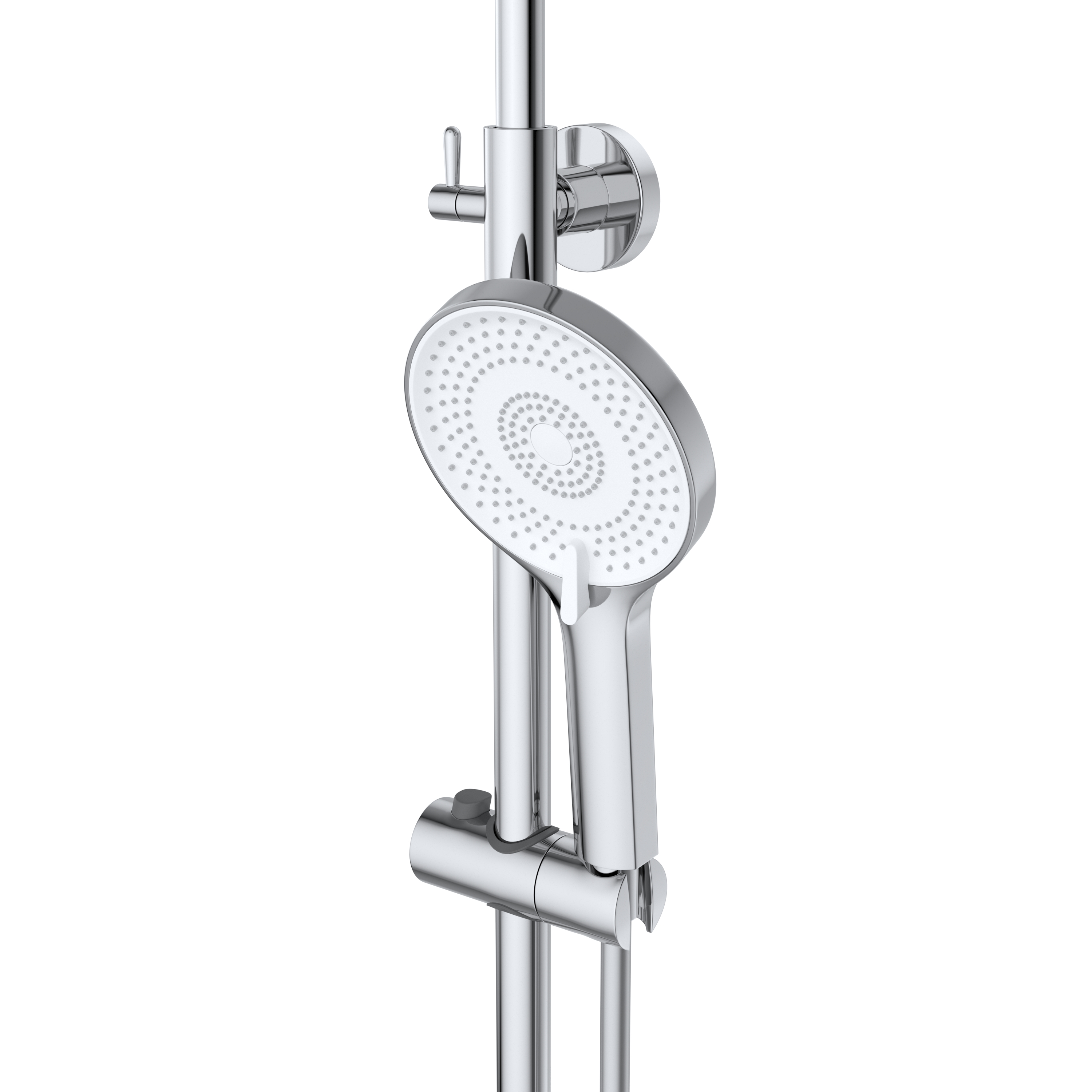 LUX-CVD-01 Душевая стойка со смесителем и изливом, хром - Gidratop.ru изображение