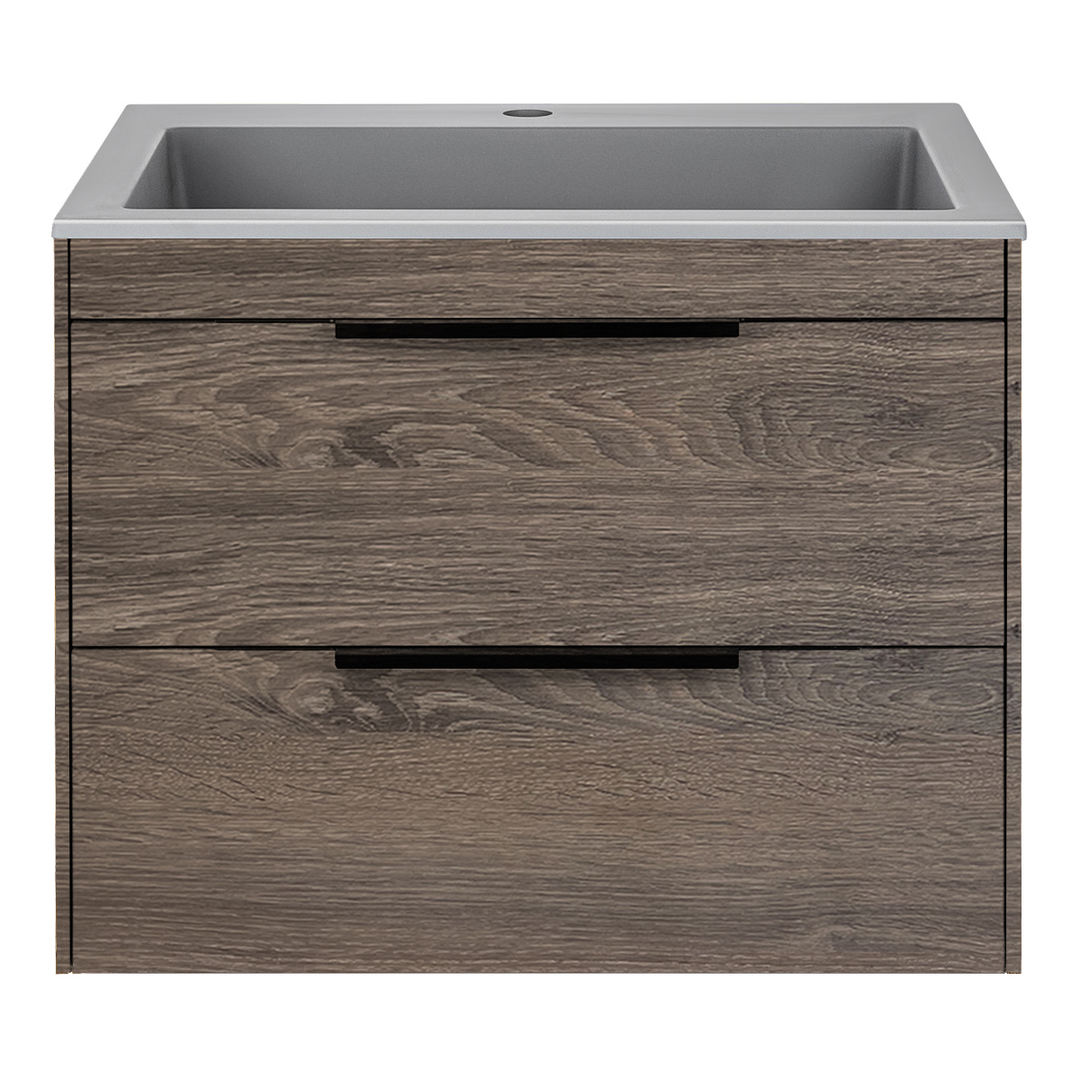 База под раковину Chiara 2D 600 подвесная, 2 выкатных ящика soft-close, R.Oak - Gidratop.ru изображение