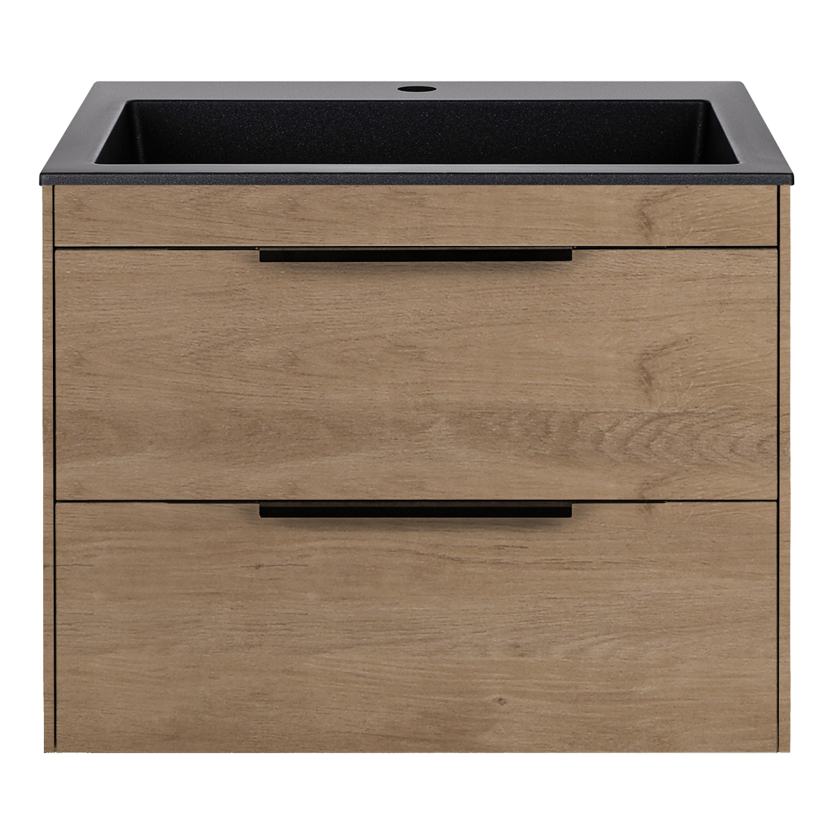 База под раковину Chiara 2D 600 подвесная, 2 выкатных ящика soft-close, N.Oak - Gidratop.ru изображение