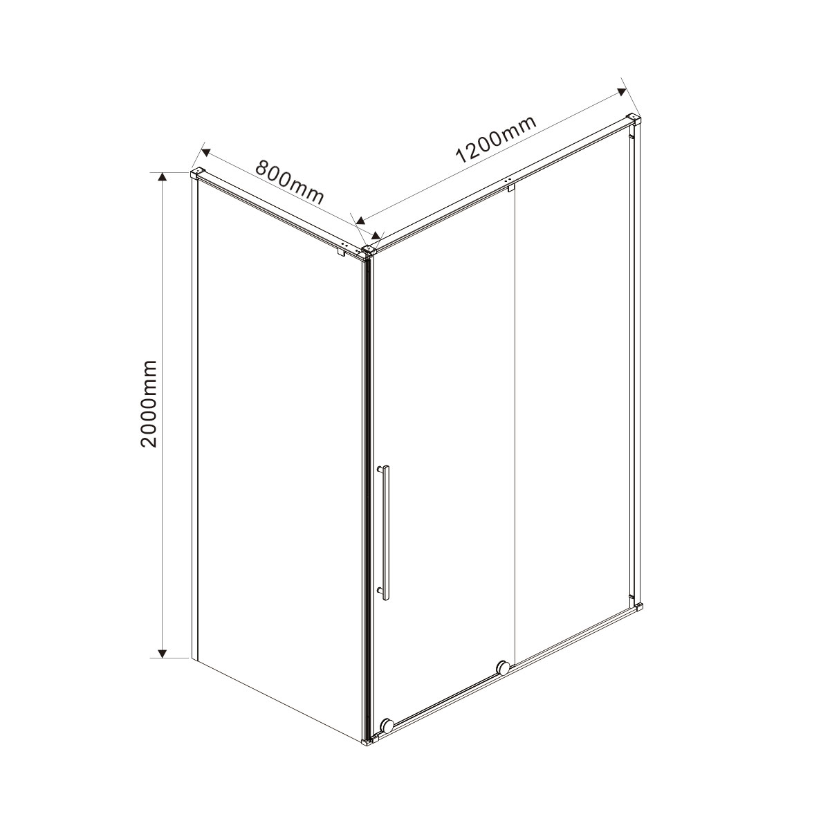 Душевой уголок Arno VSR-1A8012CL, 1200*800, хром, стекло прозрачное - Gidratop.ru изображение