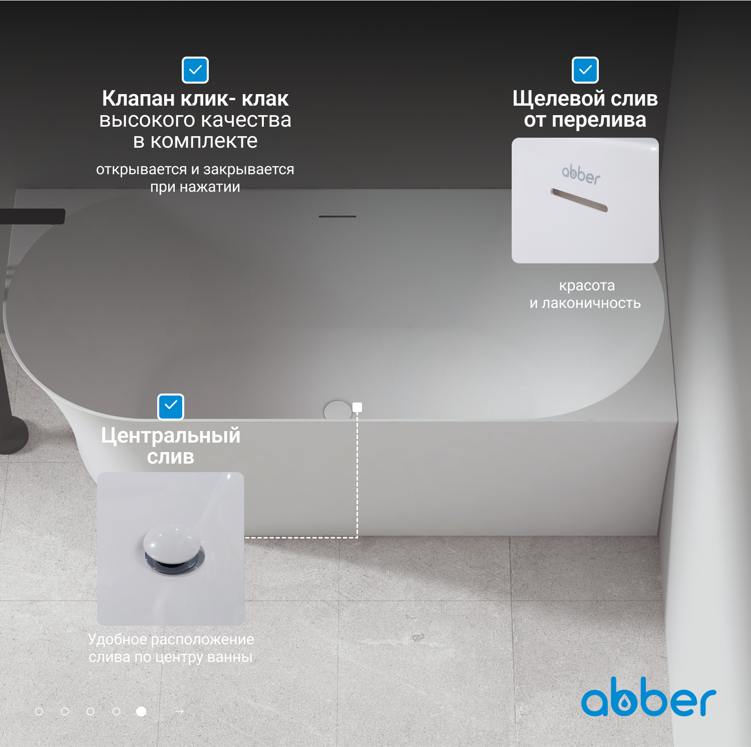 Акриловая ванна ABBER AB9258-1.5 L белая - Gidratop.ru изображение