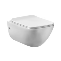GESSI Origini Total Look унитаз подвесной 474х358х350 мм, с сиденьем микролифт, петли хром, с сифоном, цвет Matt White Ceramic - Gidratop.ru изображение
