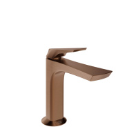 GESSI  VENTAGLIO смеситель для раковины с донным клапаном StopGo и соединительными шлангами, цвет: Copper Brushed PVD - Gidratop.ru изображение