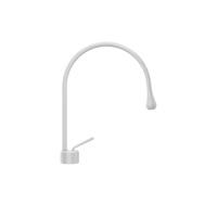 Gessi Goccia смеситель для раковины на 1 отверстие, излив 244мм R=125, цвет: белый - Gidratop.ru изображение