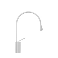 Gessi Goccia смеситель для раковины на 1 отверстие, высокий, излив 244мм R=125, цвет: белый - Gidratop.ru изображение
