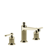 GESSI VENTI20 смеситель для раковины на 3 отверстия, высота излива 98 мм., цвет Brass PVD - Gidratop.ru изображение