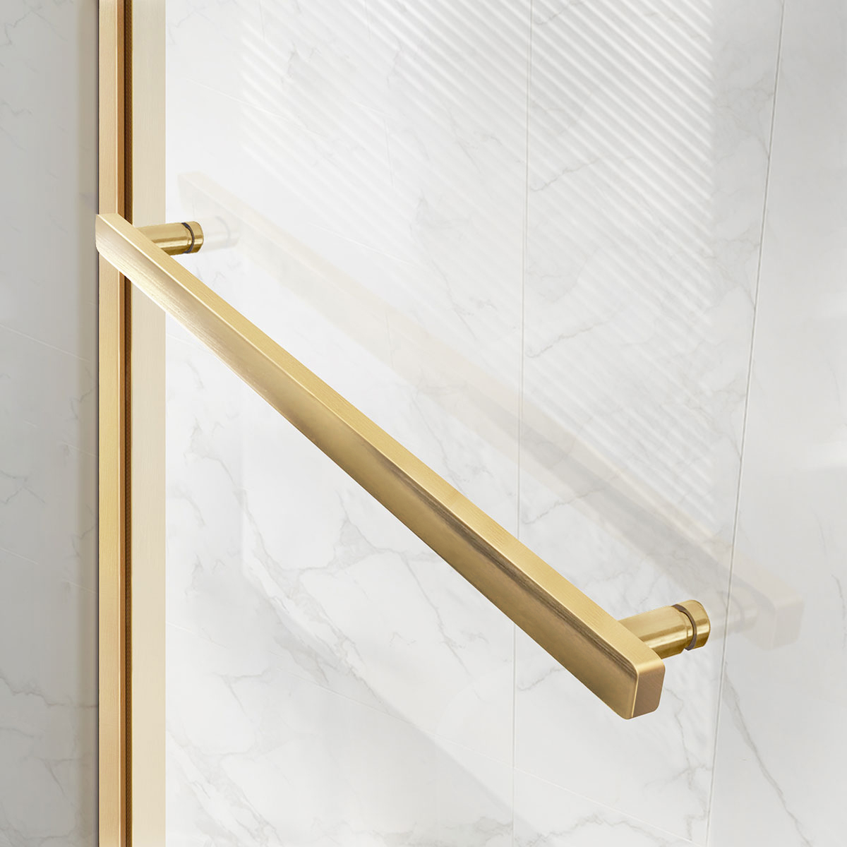 Душевой уголок Slim Soft VSR-1SS9012CLG, 1200*900, брашированное золото, стекло прозрачное - Gidratop.ru изображение