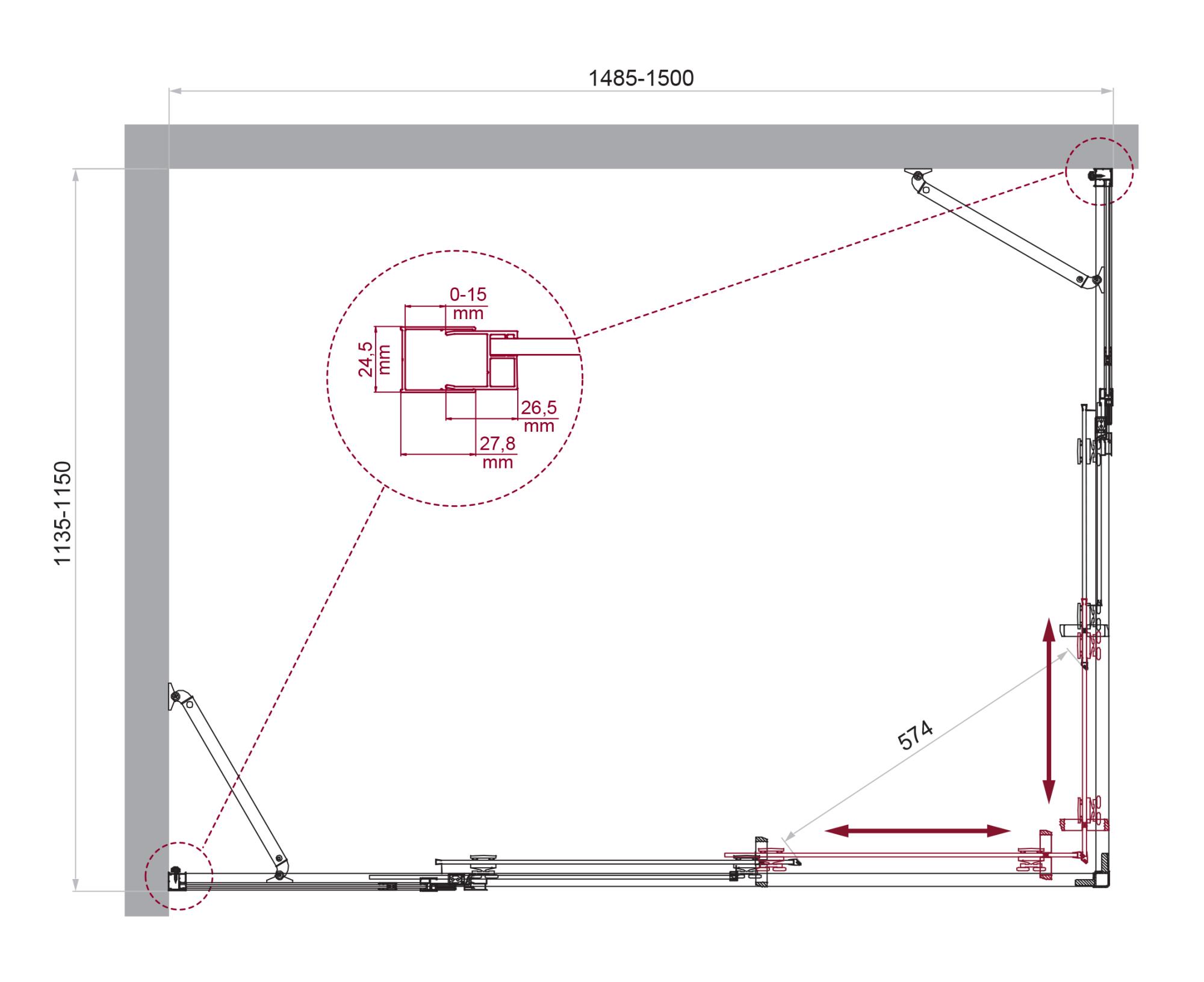Душевой уголок BelBagno LUCE-AH-22-150/115-C-Cr - Gidratop.ru изображение