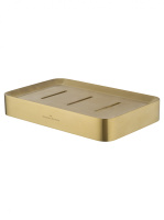 Мыльница с держателем WONZON & WOGHAND LOTTE, Брашированное золото (WW-8324-BG) - Gidratop.ru изображение