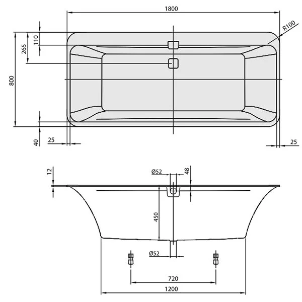 Квариловая ванна Villeroy&Boch Squaro Edge 12, 180 х 80 см, UBQ180SQE7DV-01 - Gidratop.ru изображение