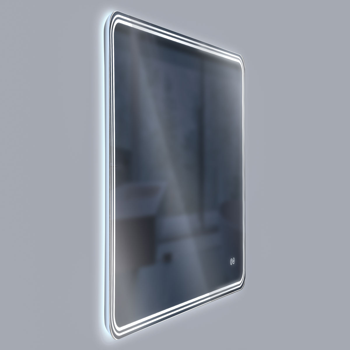 Зеркало LED VLM-3MA100-2 1000х800 c сенсорным выключателем и диммером, антизапотевание - Gidratop.ru изображение